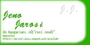 jeno jarosi business card